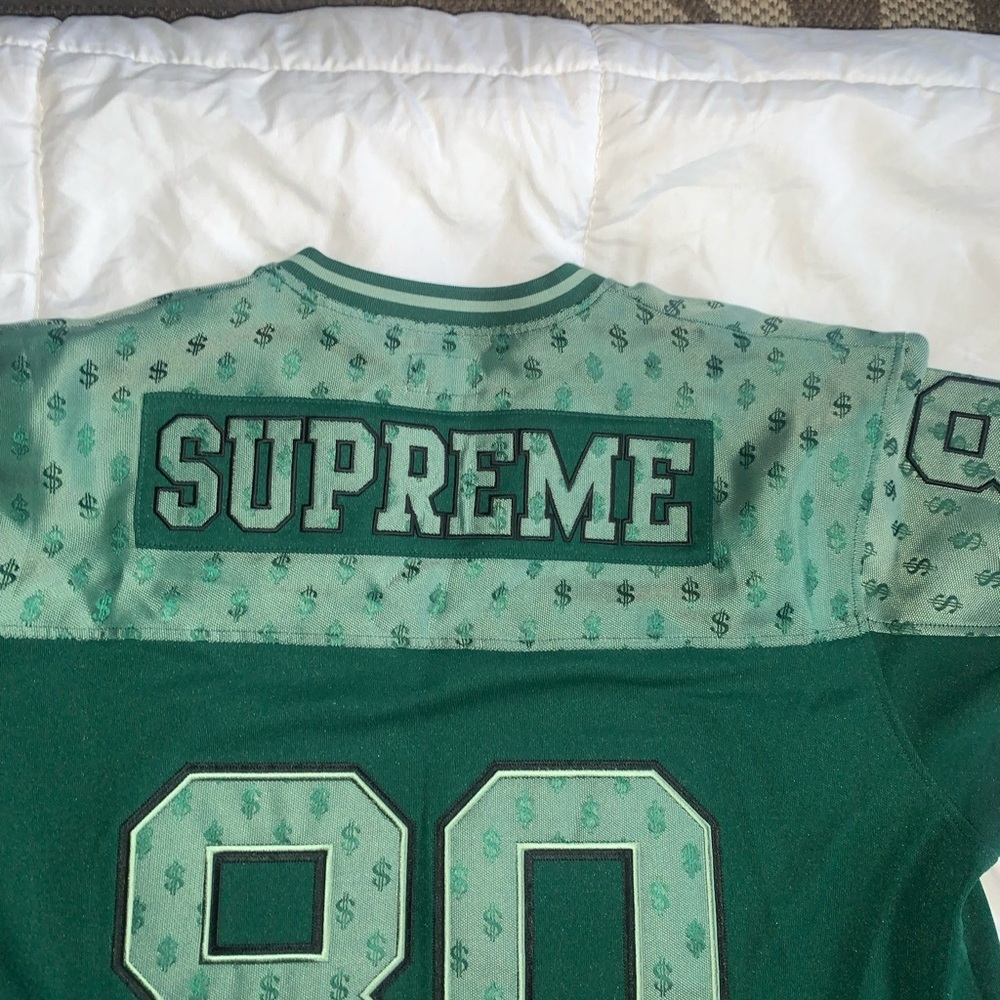 Supreme green monogram football jersey new with bag size Large - Picture 4 of 10